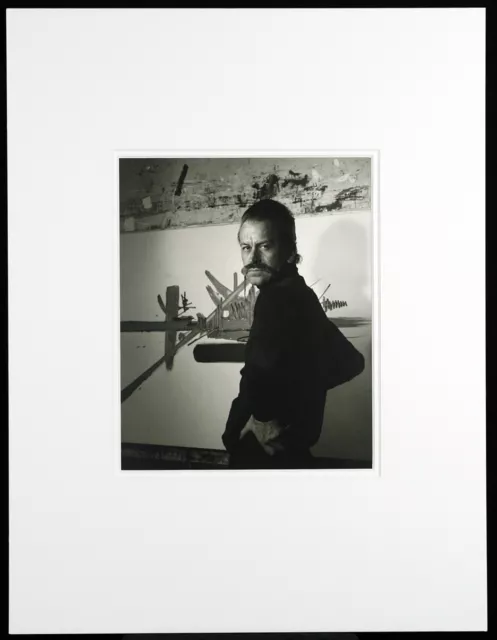 Künstlerportrait Georges Mathieu. Fritz PITZ (1923-2006 D) handsigniert Stempel