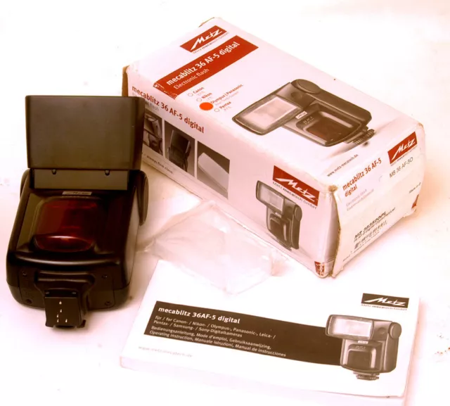 Metz Mecablitz 36AF-5 Digital Flash for Olympus 4/3 - Mint in Box