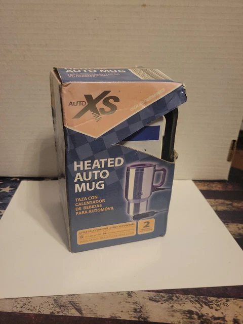 Auto XS Heated Stainless Steel 16 Oz Travel Mug 12V Power Outlet