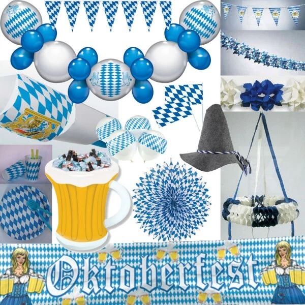 Oktoberfest Banner Blau – 50 X 300 Cm Große Partydeko Für Bierfest & Wiesn-Stimmung