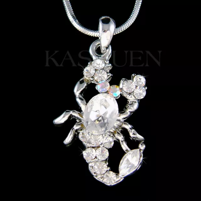 King Scorpion Avec Cristal Swarovski Poisonous Insecte Bug Bijoux Collier