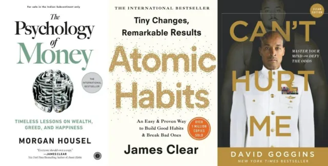 Kombi-Set aus 3 Büchern (Can't hurt me +Psychology of Money + Atomic Habits)