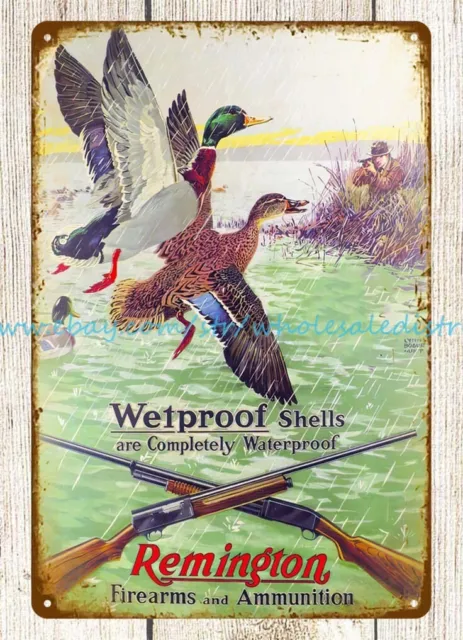 REMINGTON UMC ARMS duck waterfowl hunting rifle ammo metal tin sign bar design