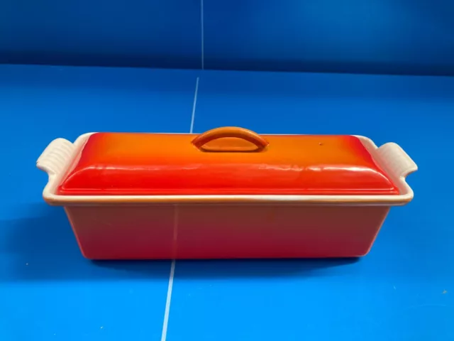 Le Creuset TERRINE EN Fonte RECTANGLE Vintage foie gras ORANGE TBE N°28