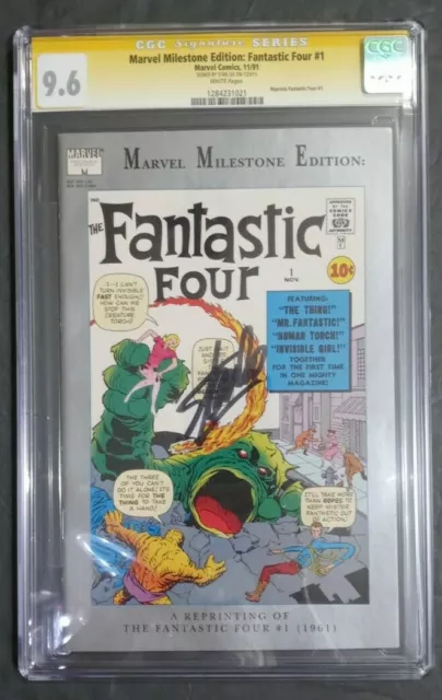 💥FANTASTIC FOUR 1.. Marvel Milestone Reprint CGC 9.6🔥 Signed by STAN LEE 🔥 SS