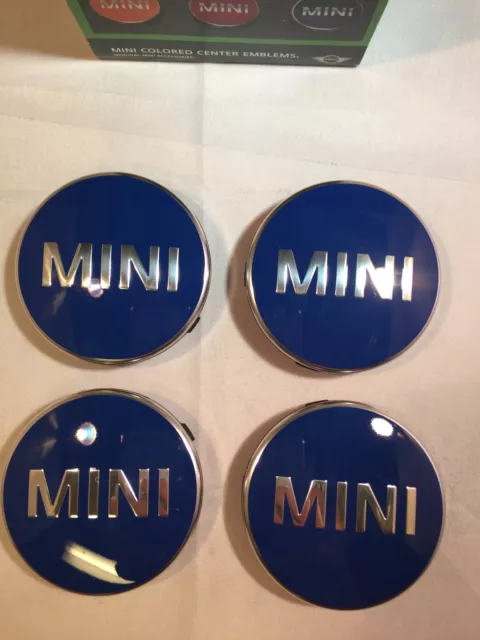 Mini Alloy Wheel Center Badge Hub Cap Emblem Decal 2014 Onwards Dark Blue 947