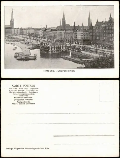 Ansichtskarte Hamburg Partie an der Alster, Jungfernstieg 1900