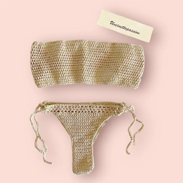 bikini uncinetto crochet costume da bagno donna brasiliana bambina reggiseno