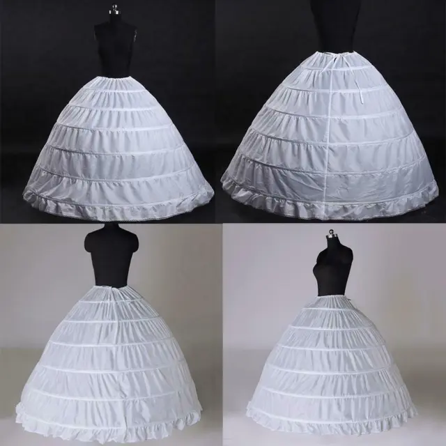 6Hoop Underskirt Ball Gown Long Skirts Petticoat Slips Dress-H For Wedding New