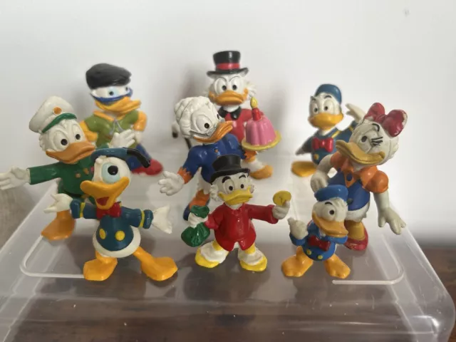 Bullyland Disney Figures X 9 Donald, Scrooge, Rapper Etc