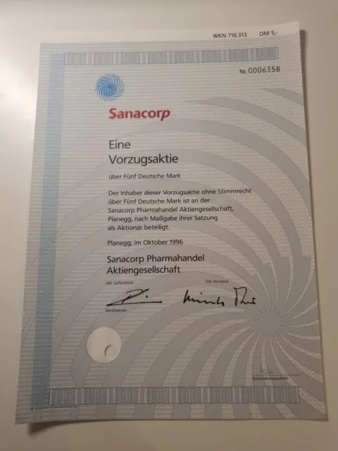 Sanacorp Vorzugsaktie 1996