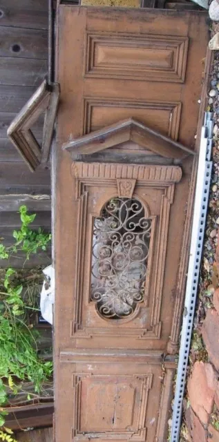 Vintage European wooden solid oak doors  with wrought iron grid $1400  OBO