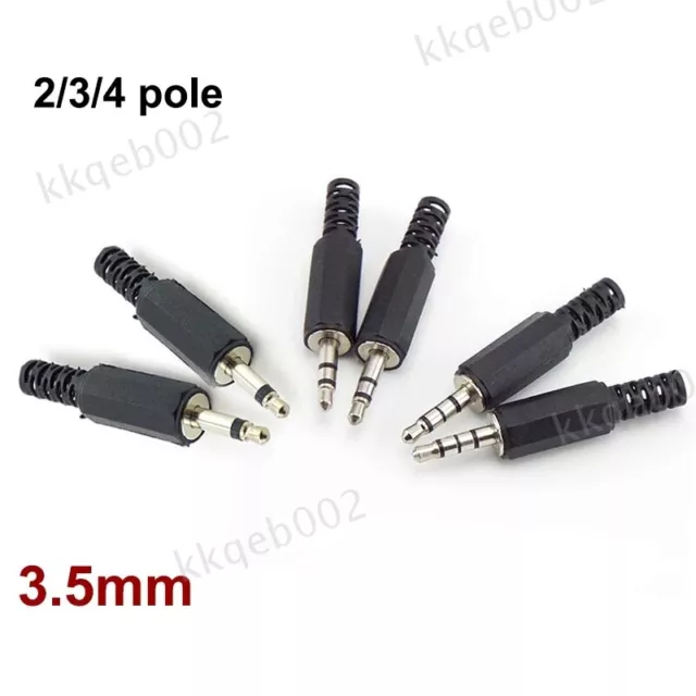 3.5mm 2/3/4  pole Male jack mono stereo Audio Jack Plug Headphone Adapter solder