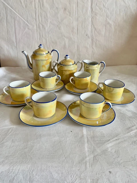 Dinette Miniature Poupée - Service à Café 9 Pièces - Porcelaine Peinte