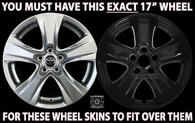 4 fit Toyota RAV4 XLE 2019-2022 Black 17" Wheel Skins Hub Caps Rim Skin Covers 2