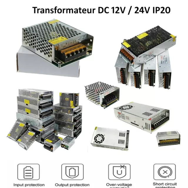 AC 24V 50W -200 W - DC 2A - 8.3A Alimentation LED Transformateur Adaptat