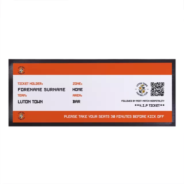 Luton Town FC Officially Licensed - Ticket - Personalised Bar Runner