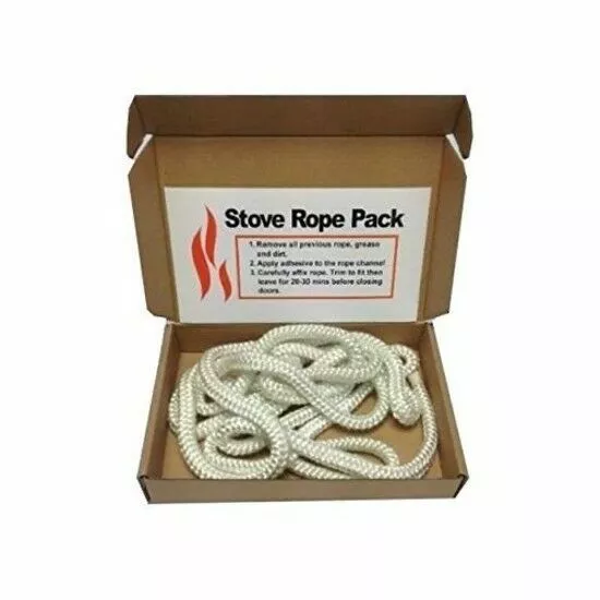 Stove Door Replacement Fibreglass Rope Kit 8mm x 2m Standard Rope