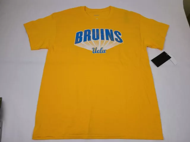 UCLA Bruins T Shirt Men's Large S/S Crew Neck Yellow Gold Blue Graphic Tee New