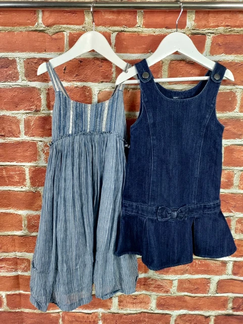 Girls Bundle Age 3-4 Years Gap Next Summer Dress Denim Pinafore Beach Sun 104Cm