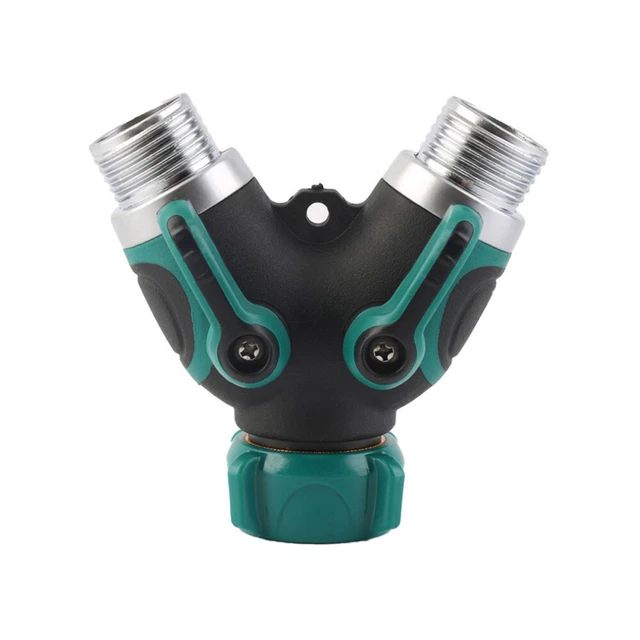 Divisore Per Tubo Da Giardino A 2 Vie In Ottone Massiccio - Splitter A Y Con 2 Valvole Di Intercettazione Indipendenti - Filetto 3/4, Antiruggine E Antigoccia - 4