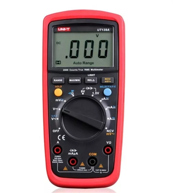 Digital Multimeters Uni-T UT139A True Rms Lcd Ac Dc Auto Range Tester New Met vo