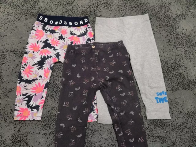 Baby Girl Zara Bonds WB Leggings Bundle 3pcs Size 0 (6-12 Months) GUC