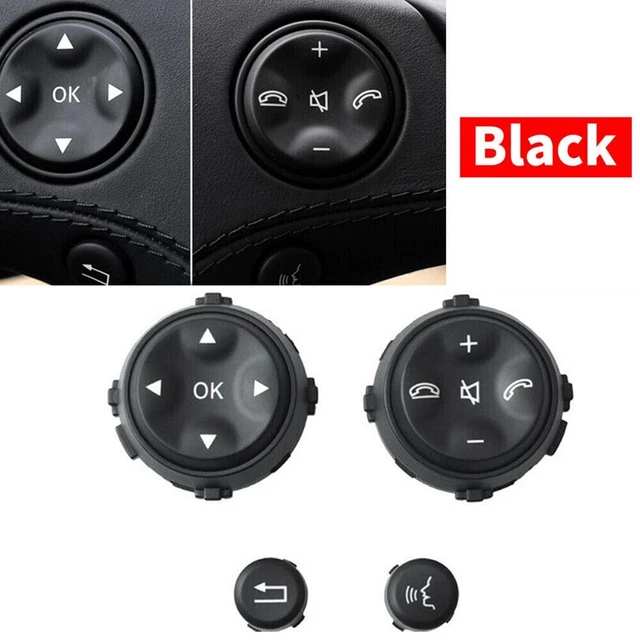 Paire de boutons d'interrupteur de volant noir pour Mercedes W221 S 2006 2009