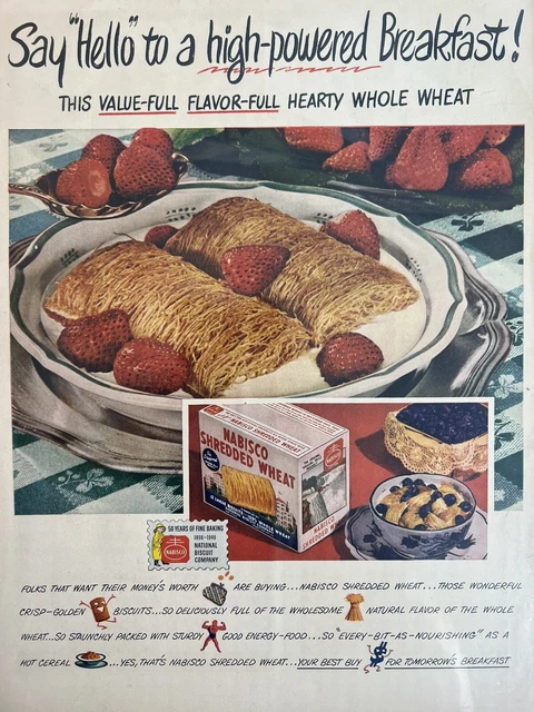 Vintage print ad Nabisco shredded wheat