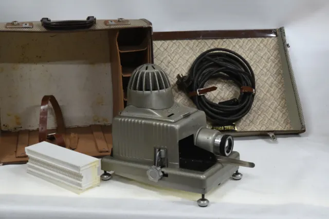 Braun Paximat Electric 35mm Slide Projector With Original Case - Vintage 1950's