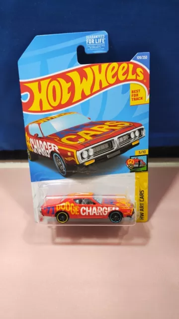Hot Wheels '71 Dodge Charger HW Art Cars Series #5/10 Red Diecast 1:64 Scale New