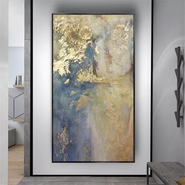 Nordic Home Decor Wall Art Hand-Painted Oil Painting Abstract Golden Texture