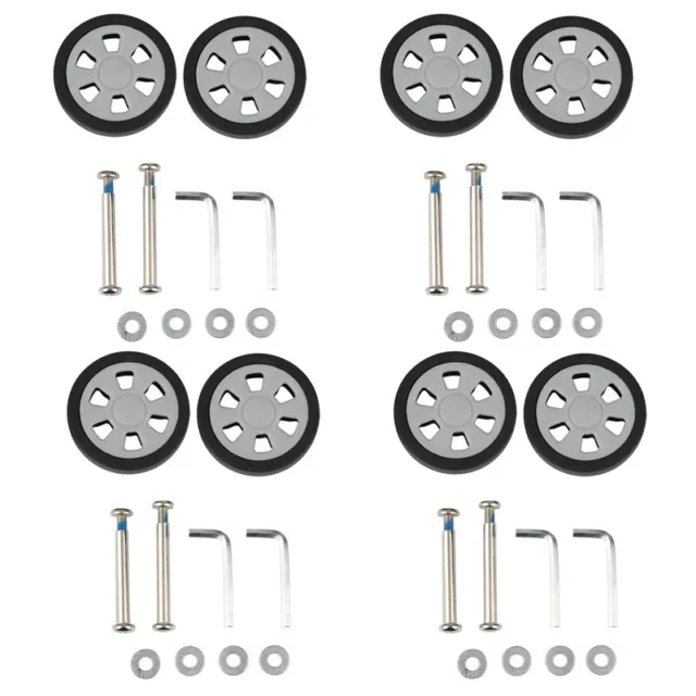 8x Luggage Accessories Wheels Aircraft Suitcase Pulley Rollers Mute Wheel W H1K9