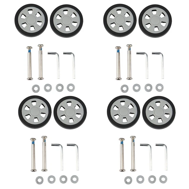 8x Luggage Accessories Wheels Aircraft Suitcase Pulley Rollers Mute Wheel W H1K9