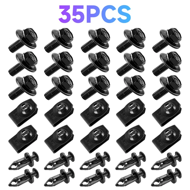 10 Pair Body Bolts & U-nut Clips- M6-1.0 X 25mm- 10mm Hex Fit For Ford 1980-2016 - Foto 7