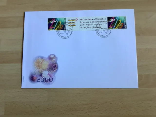 Briefmarke, SCHWEIZ, FDC, MILLENNIUM 01.01.2000 „Mit den besten Wünschen“