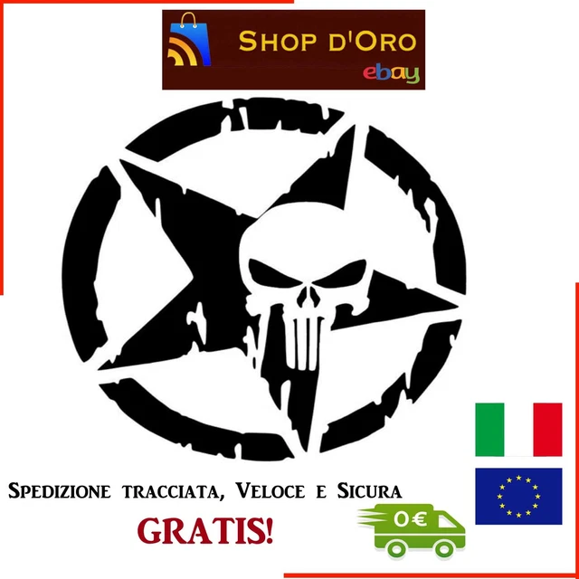 SET ADESIVI TESCHIO Casco Pistone 7x6,5 Cm Teschio Casco Pistone 7x65 Cm Teschio 363786249807