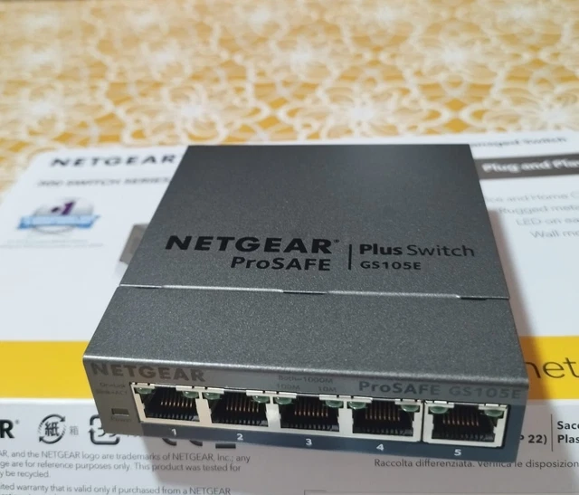 NETGEAR Switch Ethernet 5 porte Plus GS105E V2, Switch Gigabit