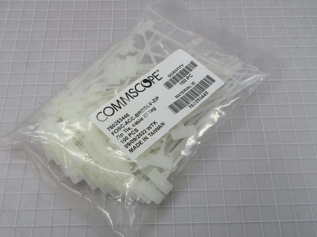 Lot of 10000 Commscope FOSC-ACC-BRDSLV-ZIP Zip Tie Cable ID Tags T206127