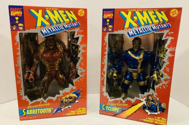 X-MEN Metallic Mutants Set: CYCLOPS & SABRETOOTH! 1994