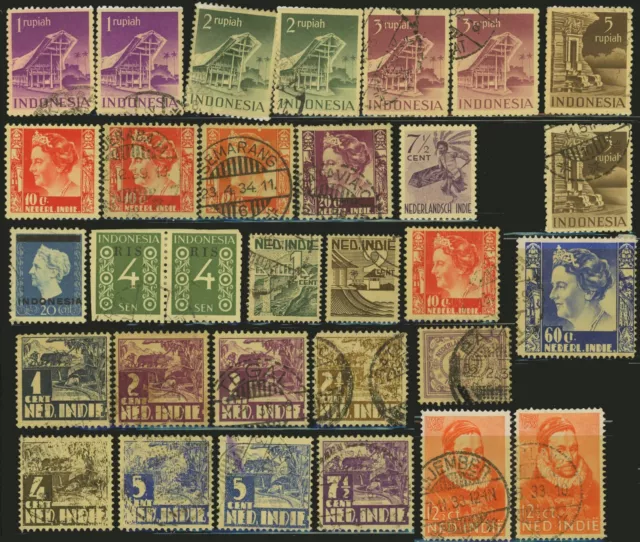 Netherlands Indies Dutch Postage Stamp Collection Indonesia Used Mint LH 3