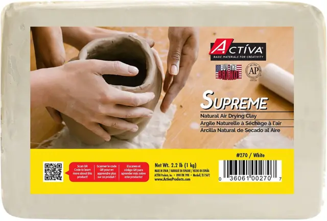 Supreme Artist'S Air-Dry Modelling, 2.2 Pounds, White Clay