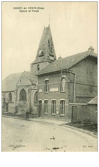 60.BOURY EN VEXIN.n°216.EGLISE ET POSTE