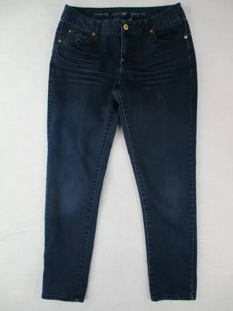 Apt 9 Jeans Womens 8 Blue Denim Skinny Leg Modern Fit Dark Wash Stretch 30x28