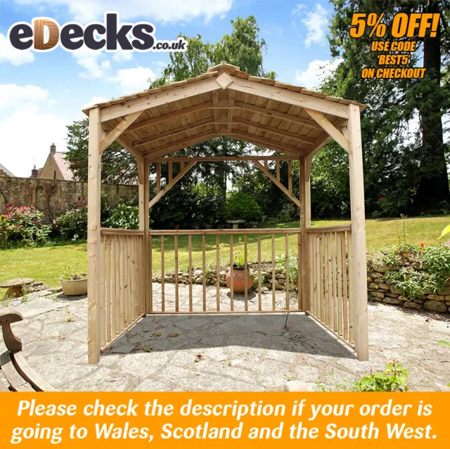 Ex-Display Standard Softwood Atlas Wooden Gazebo Kit 2m x 2m, Pressure Treated