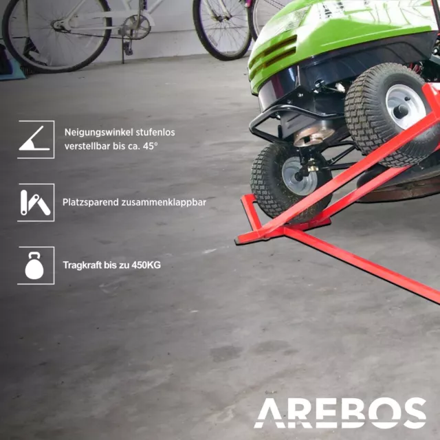 Tracteur de pelouse Arebos lève 450 kg dispositif de levage plate-forme élévatrice tondeuse autoportée 2
