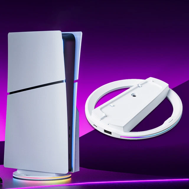 thumbnail image 2 of Adjustable RGB Lighted Base Stand For PlayStation 5 Console - Clear 2 of 4