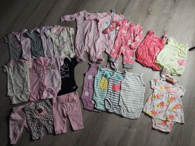 Newborn baby girl clothes NB-3 months lot. Assorted brands Carter's