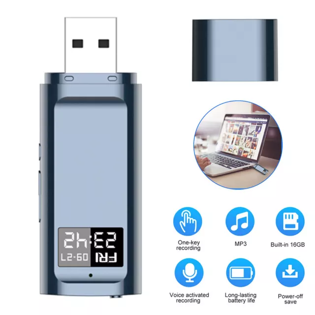 180 Hrs Flash Drive USB U Disk Mini Voice Activated Digital Sound Audio Recorder