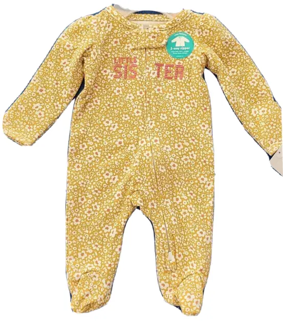 Child of Mine Sleep & Play Little Sister Yellow Floral PM,NB,0-3,3-6,6-9 #CR8H